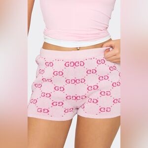 Pink knit shorts